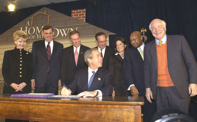 George W. Bush signing the "American Dream Downpayment Act" December 16th, 2003