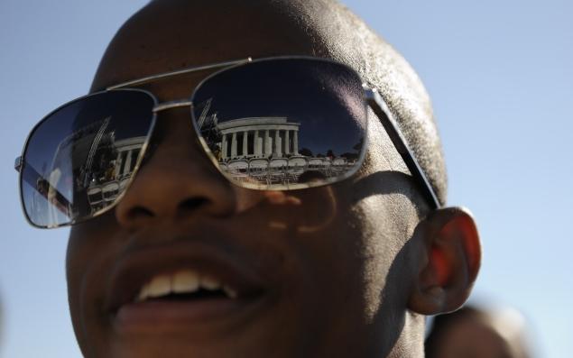 Keita Gresham, 14, of Maryland listens to the speakers at the event. Julia Xanthos/New York Daily News.