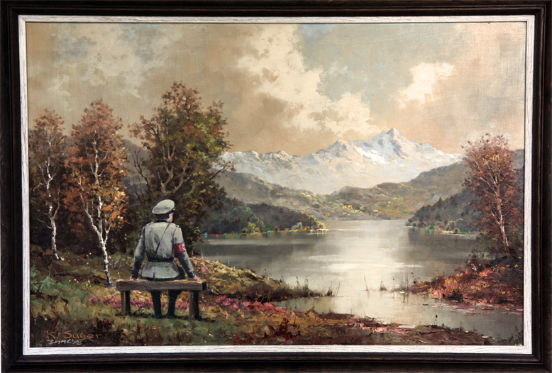 'The banality of the banality of evil ' Oil on oil on canvas. Banksy: Better Out Than In, 2013